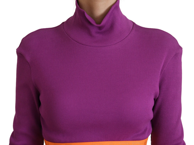 Elegant Purple Turtle Neck Pullover Sweater Dolce & Gabbana