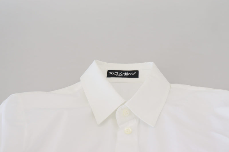 Elegant White Cotton Button-Up Top Dolce & Gabbana