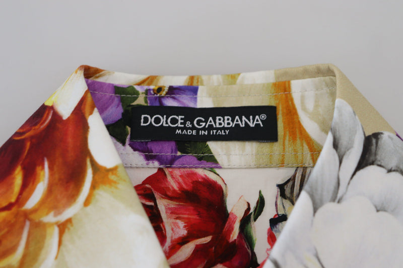 Elegant Floral Cotton Long Sleeve Top Dolce & Gabbana