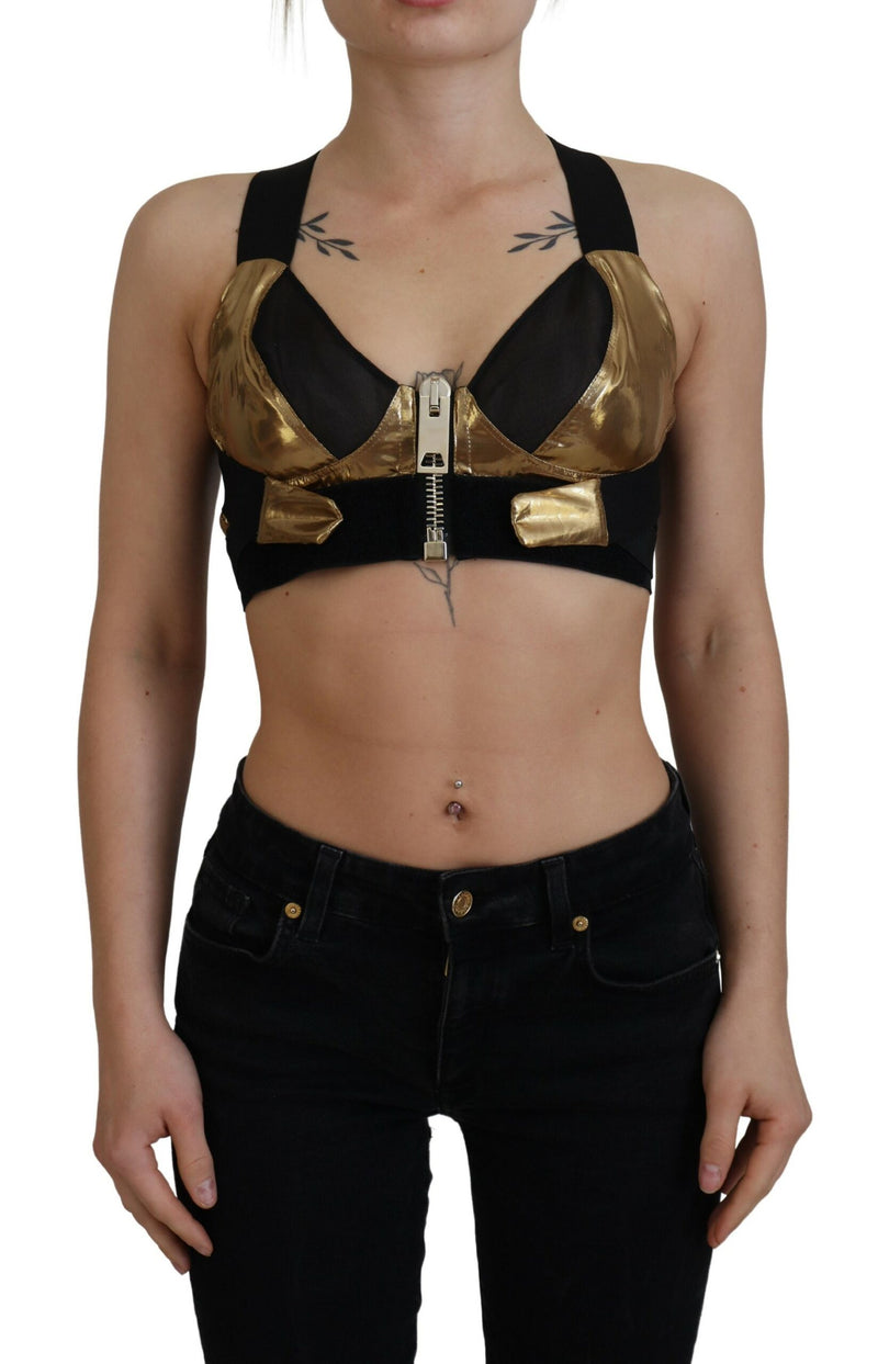 Elegant Cropped Top with Front Zipper Dolce & Gabbana