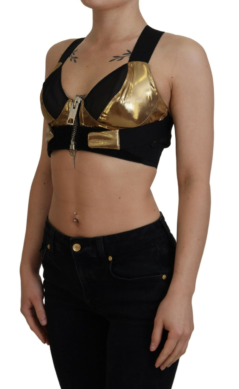 Elegant Cropped Top with Front Zipper Dolce & Gabbana