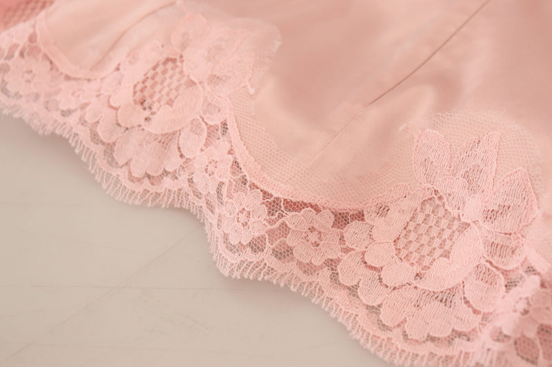 Elegant Sheer Lace Sleeveless Blouse in Pink Dolce & Gabbana