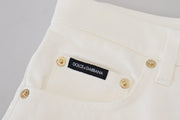 Svelte High Waist Slim Jeans in Off White Dolce & Gabbana