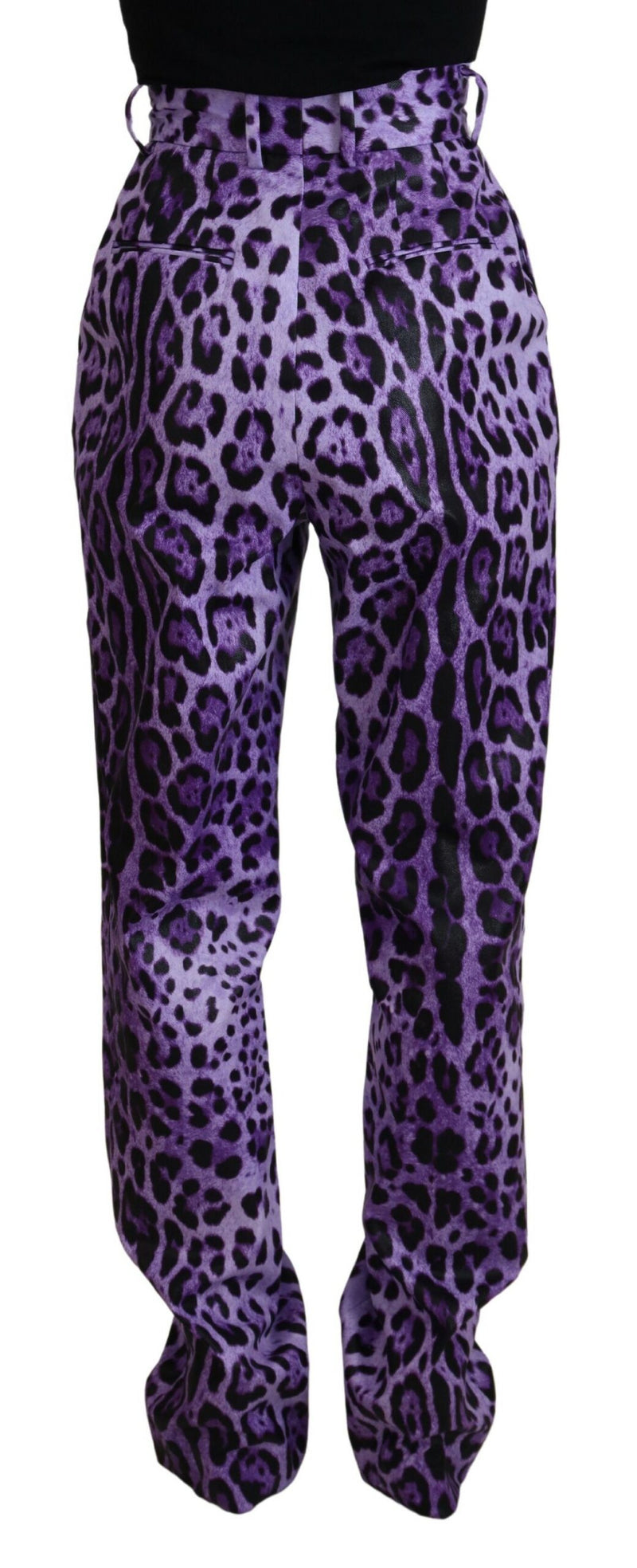 Elegant High Waist Straight Purple Pants Dolce & Gabbana