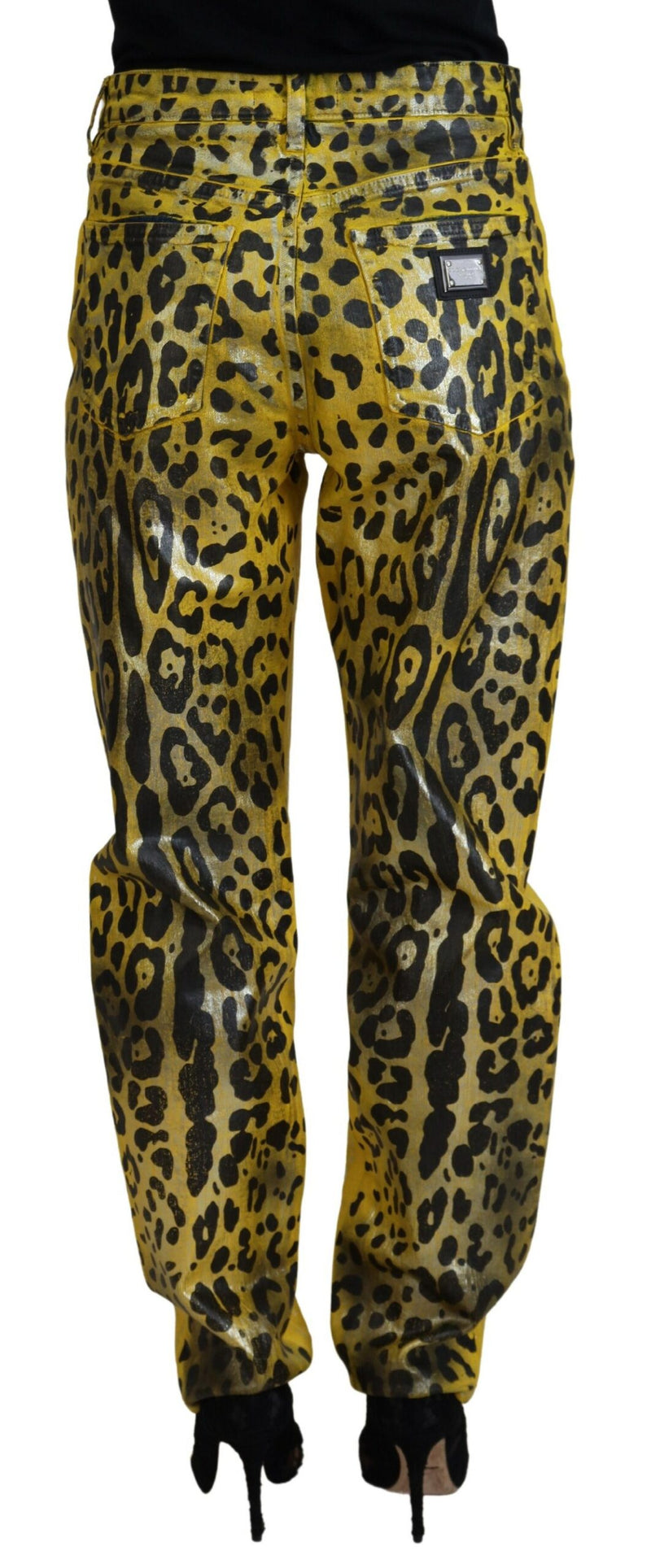 Chic High Waist Straight Jeans in Vibrant Yellow Dolce & Gabbana