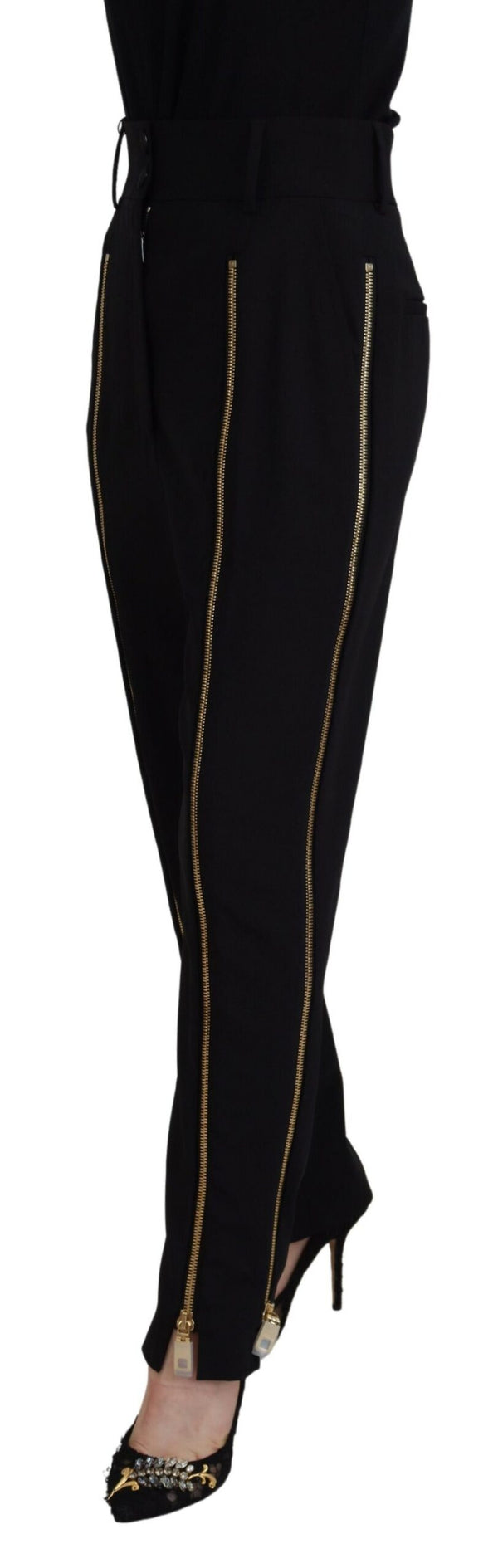 Elegant High Waist Tapered Wool Pants Dolce & Gabbana