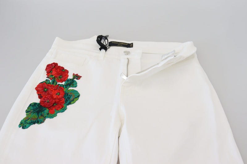 Elegant White Mid Waist Skinny Jeans Dolce & Gabbana