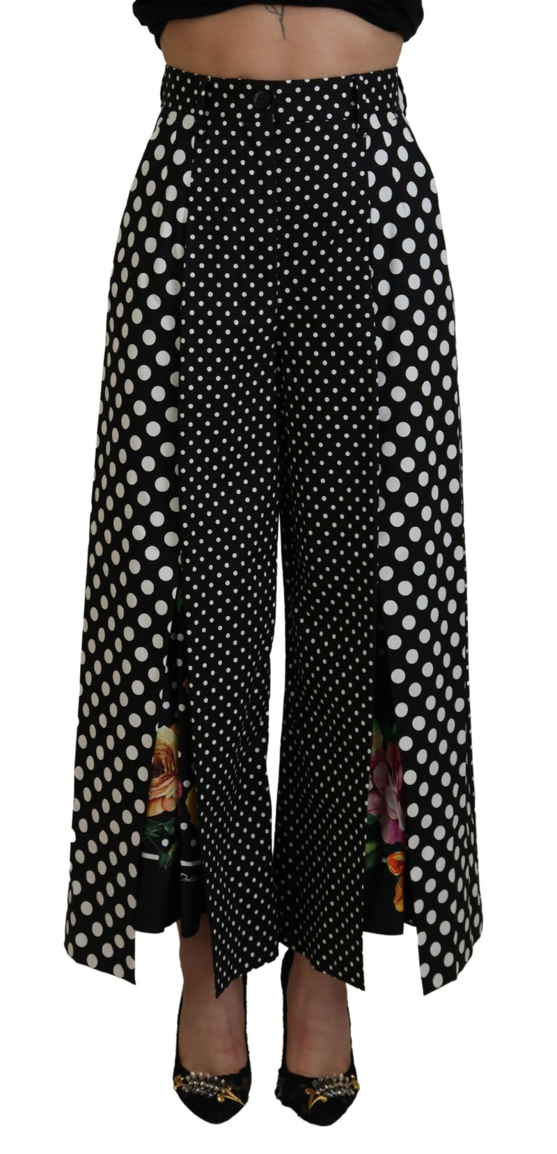 Elegant High-Waist Polka Dot Pants Dolce & Gabbana