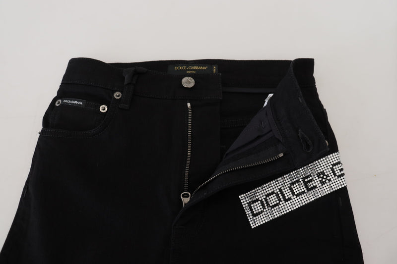 Chic High Waist Slim Fit Black Jeans Dolce & Gabbana