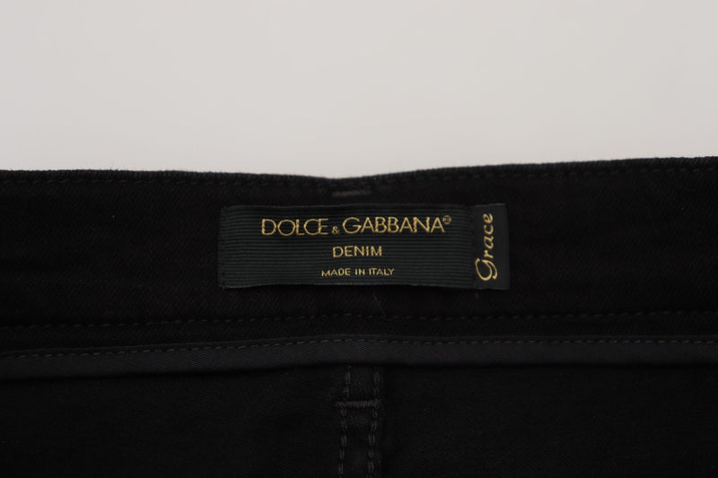 Chic High Waist Slim Fit Black Jeans Dolce & Gabbana