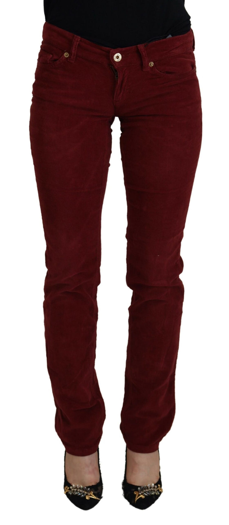 Chic Maroon Corduroy Pants Dolce & Gabbana