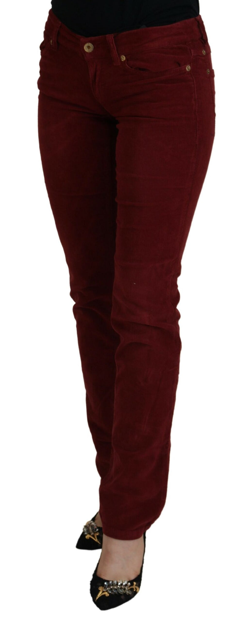 Chic Maroon Corduroy Pants Dolce & Gabbana