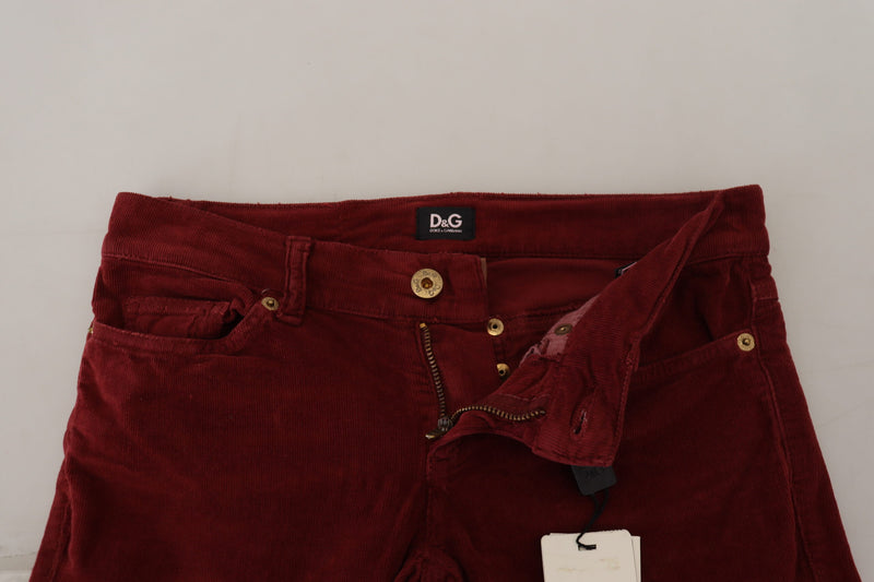 Chic Maroon Corduroy Pants Dolce & Gabbana