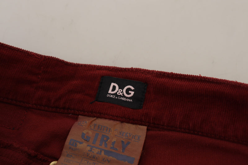 Chic Maroon Corduroy Pants Dolce & Gabbana