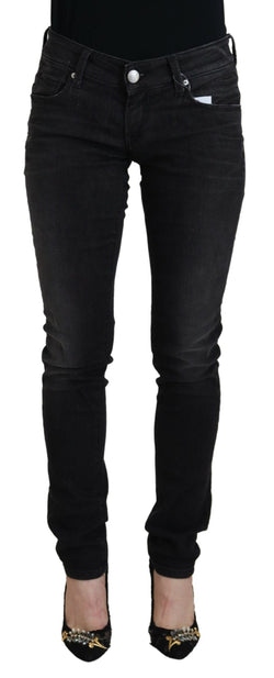 Chic Black Low Waist Straight Leg Jeans Acht