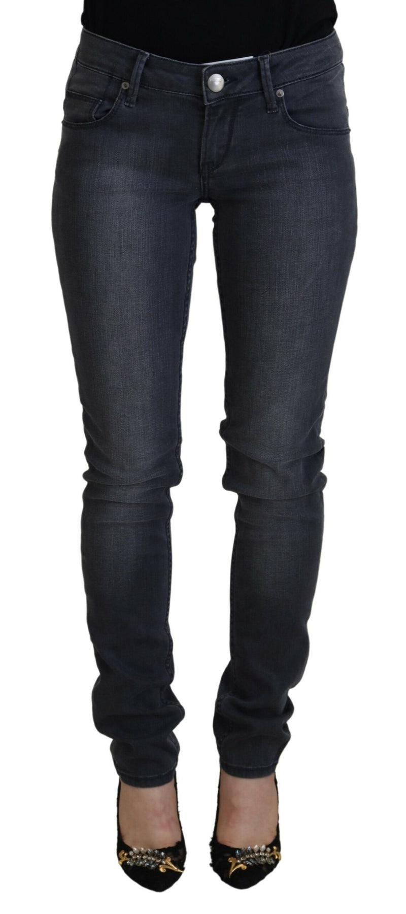 Chic Gray Low Waist Skinny Jeans Acht