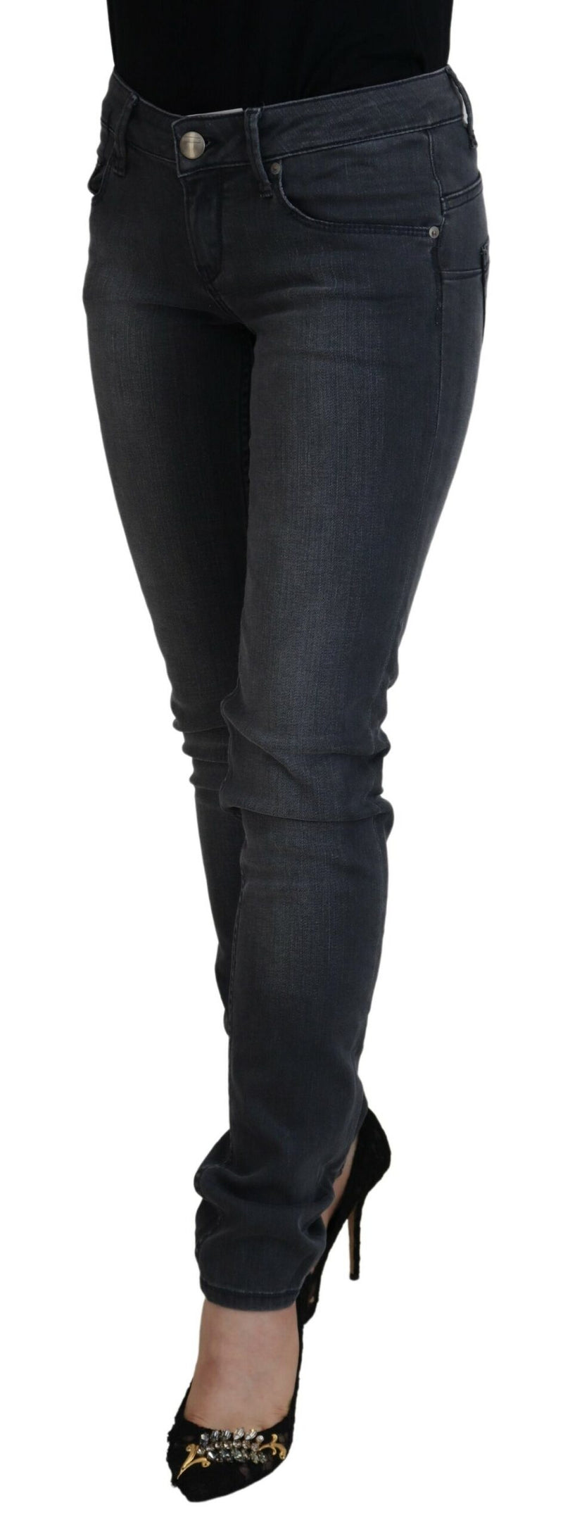 Chic Gray Low Waist Skinny Jeans Acht