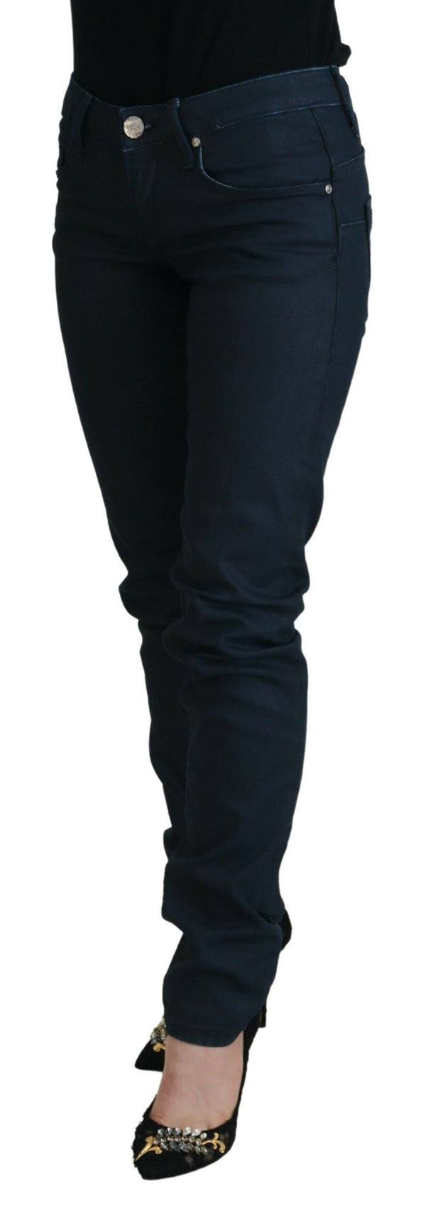 Chic Low Waist Skinny Jeans in Blue Acht