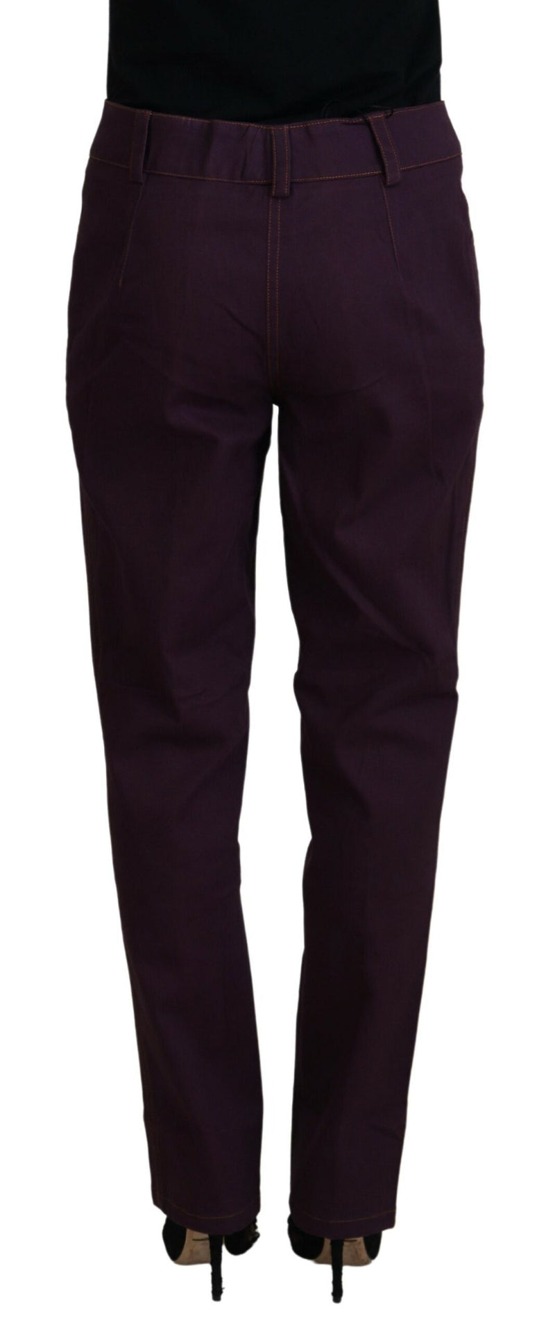 Elegant Tapered Purple Cotton Pants BENCIVENGA