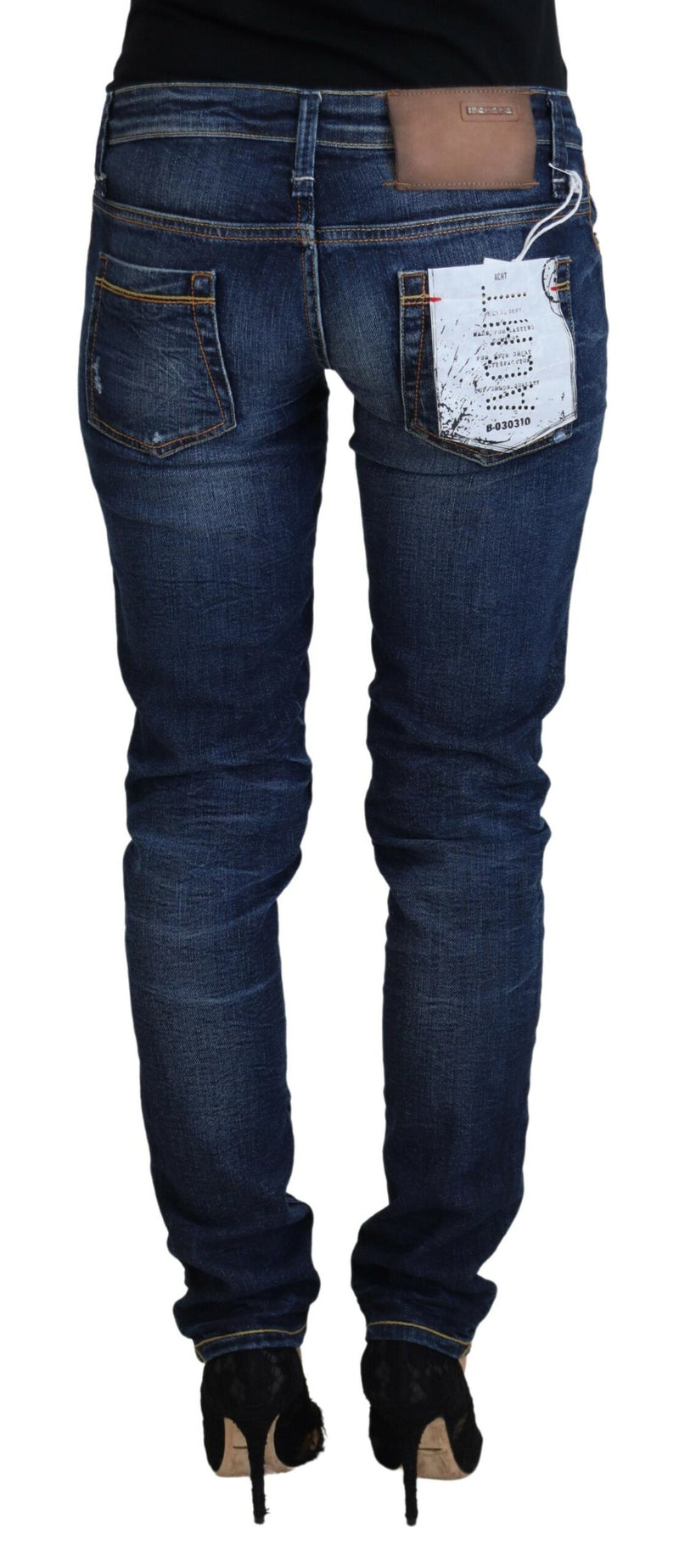 Chic Low Waist Designer Skinny Jeans Acht