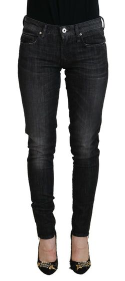 Chic Black Low Waist Skinny Jeans Fiorucci