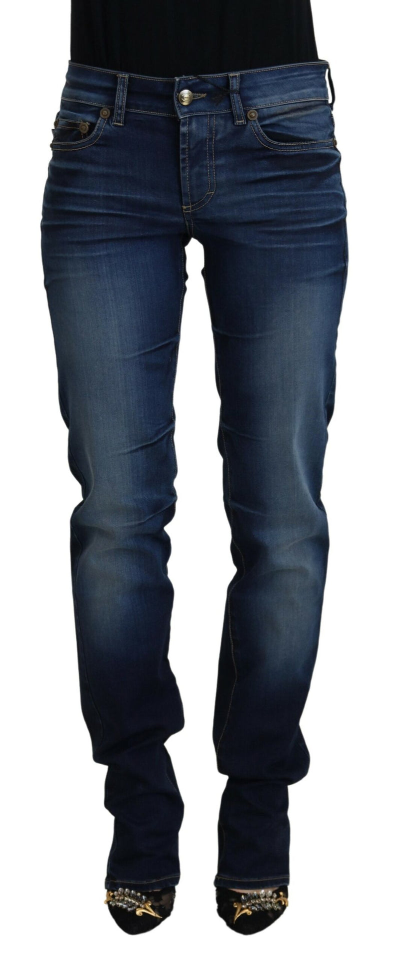 Chic Low Waist Denim Pants in Blue Just Cavalli