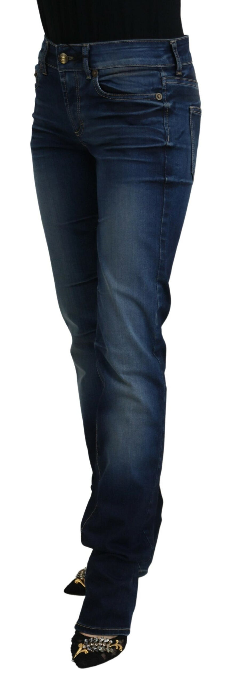 Chic Low Waist Denim Pants in Blue Just Cavalli