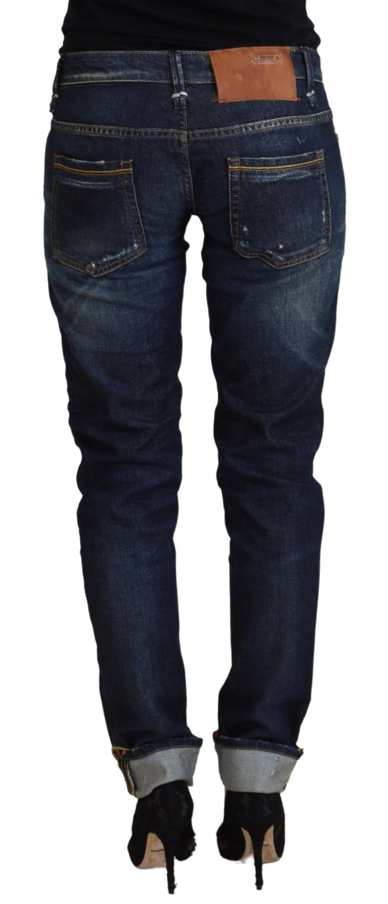 Elegant Slim Fit Low Waist Denim Pants Acht