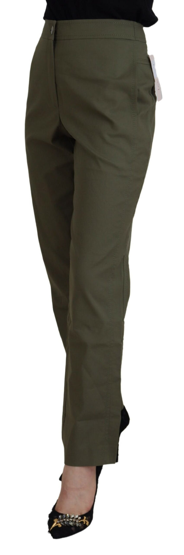 Elegant Tapered Green Pants - Chic Everyday Wear LAUREL