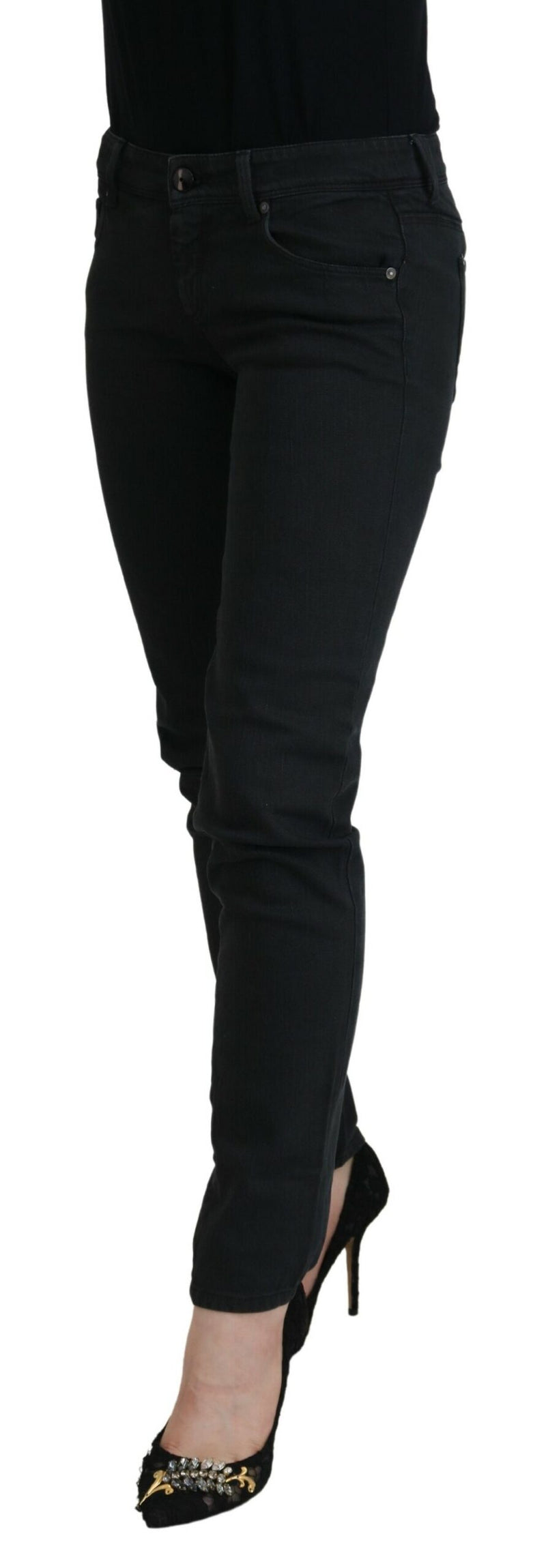 Chic Low Waist Black Skinny Jeans Ermanno Scervino