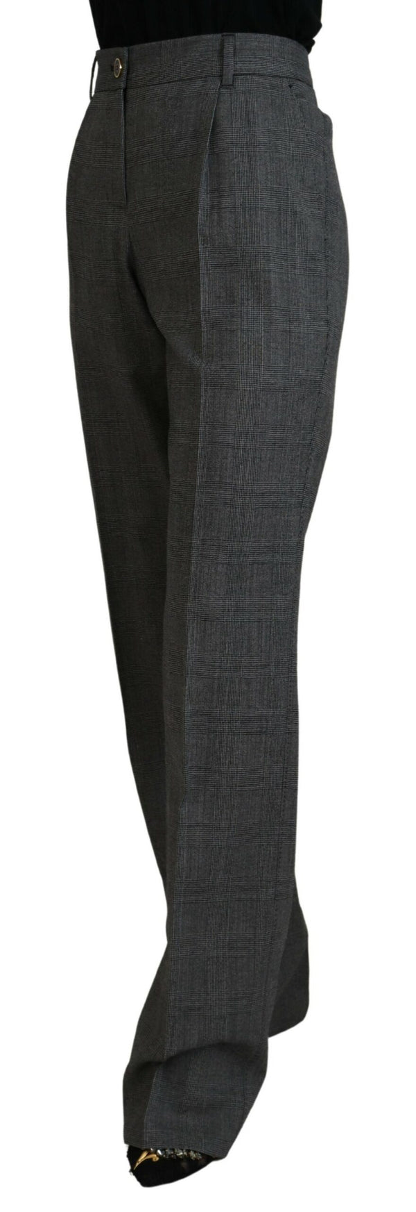 High-Waist Plaid Virgin Wool Pants Dolce & Gabbana