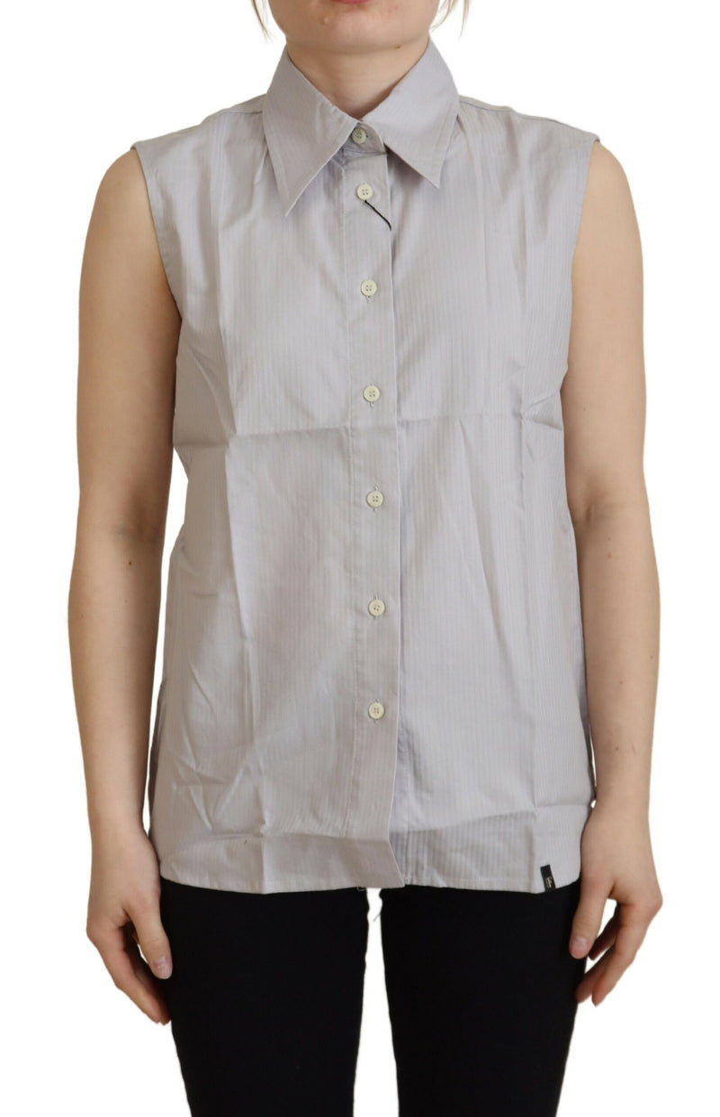 Elegant Sleeveless Cotton Polo Top Ferre