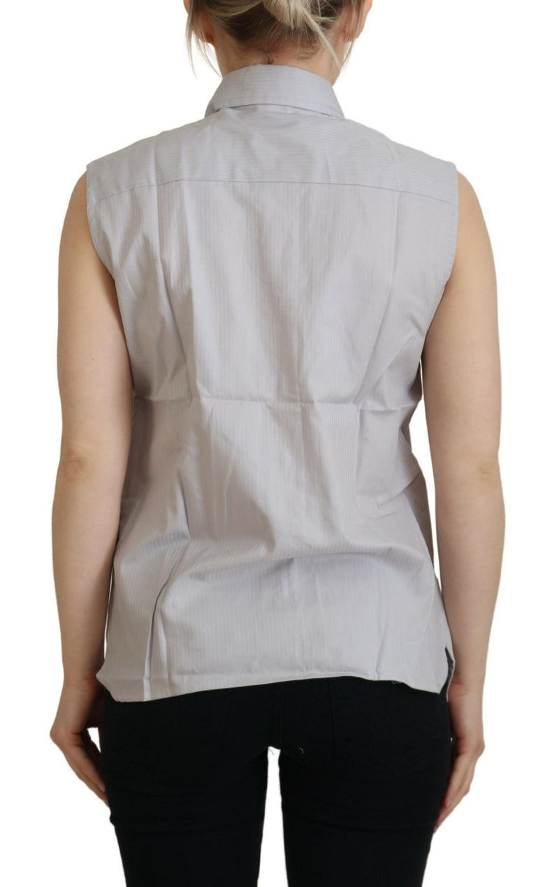Elegant Sleeveless Cotton Polo Top Ferre