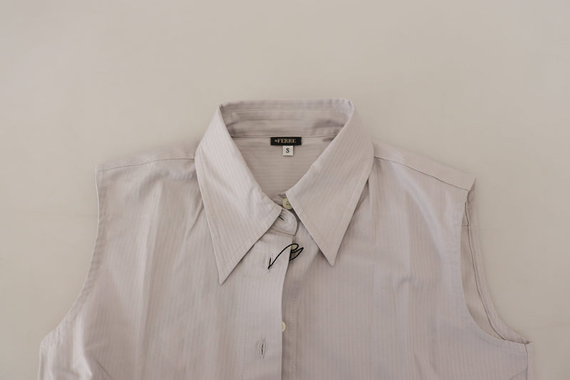 Elegant Sleeveless Cotton Polo Top Ferre