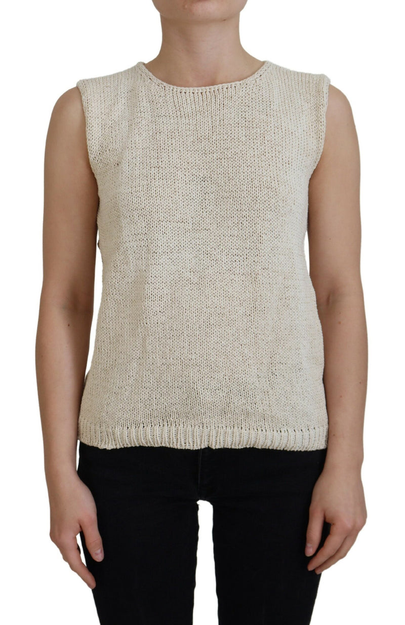 Chic Beige Sleeveless Tank Top PINK MEMORIES