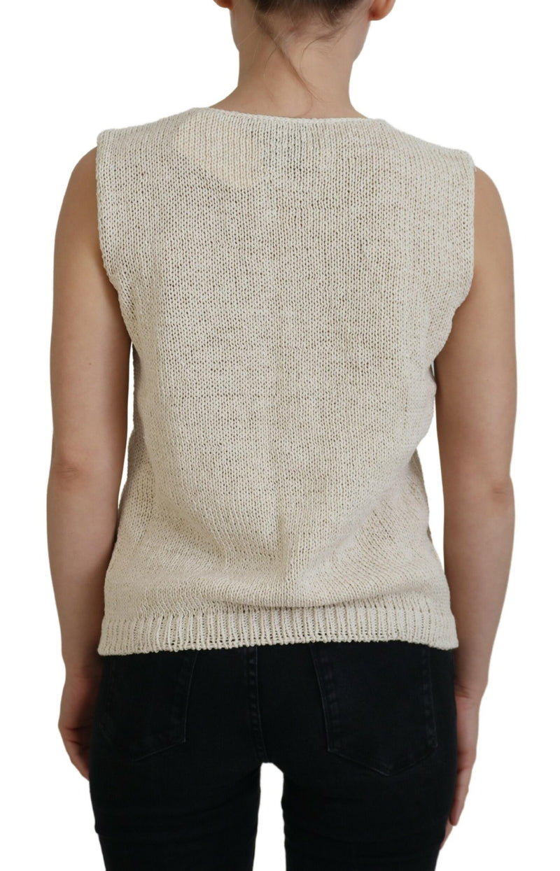 Chic Beige Sleeveless Tank Top PINK MEMORIES