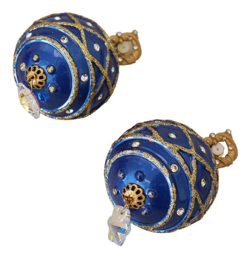 Elegant Dangling Crystal Christmas Ball Earrings Dolce & Gabbana