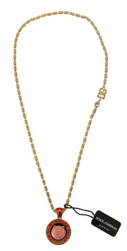 Elegant Gold Charm Chain Necklace Dolce & Gabbana