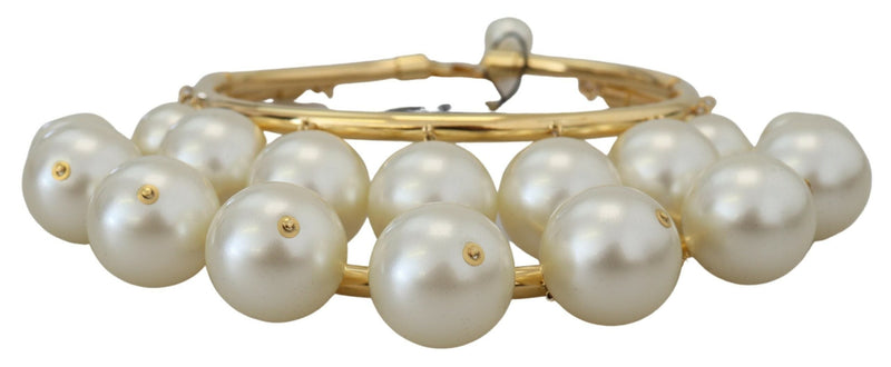Elegant Faux Pearl Embellished Gold Choker Dolce & Gabbana