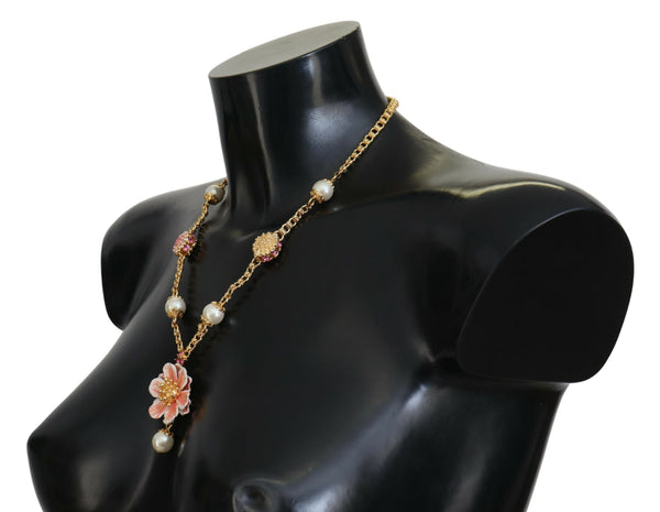 Elegant Floral Statement Charm Necklace Dolce & Gabbana