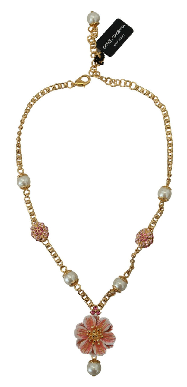 Elegant Floral Statement Charm Necklace Dolce & Gabbana