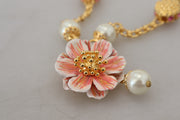 Elegant Floral Statement Charm Necklace Dolce & Gabbana