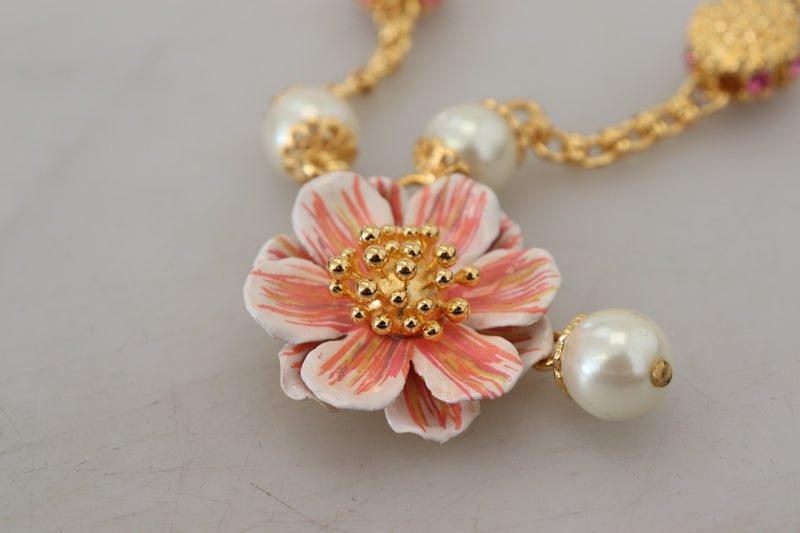 Elegant Floral Statement Charm Necklace Dolce & Gabbana