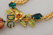 Elegant Gold-Tone Floral Fruit Necklace Dolce & Gabbana