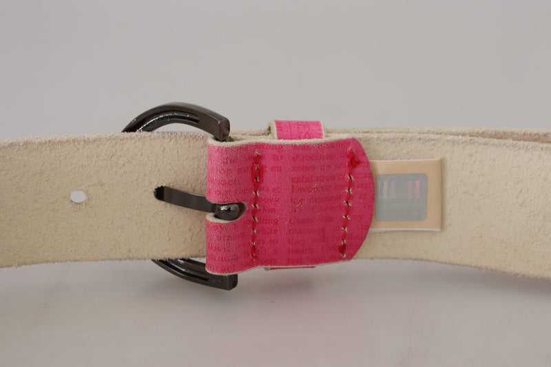 Elegant Pink Leather Fashion Belt John Galliano