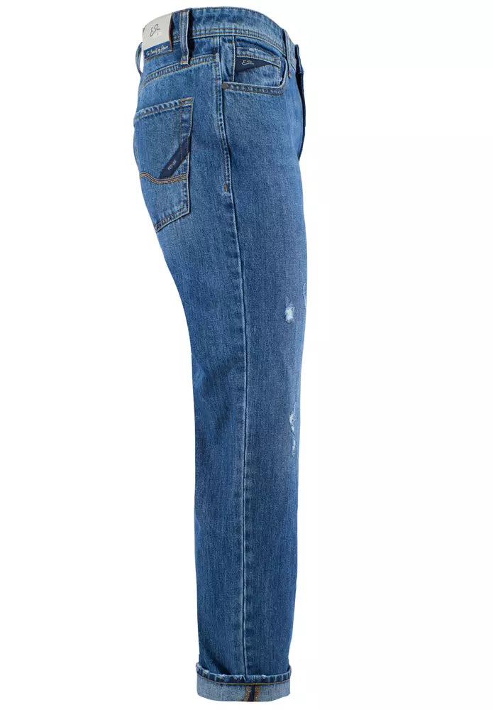 Blue Cotton Men Jeans Yes Zee