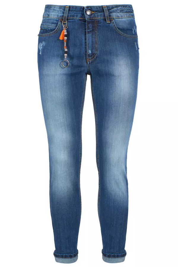 Chic Slim Fit Men's Jeans - Versatile Blue Denim Yes Zee