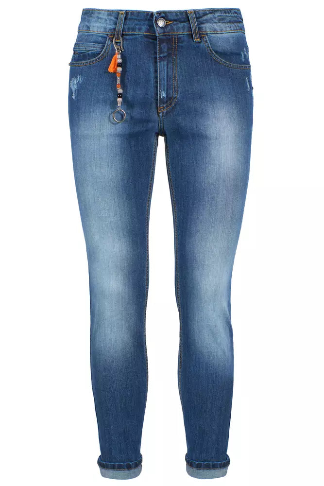 Chic Slim Fit Men's Jeans - Versatile Blue Denim Yes Zee