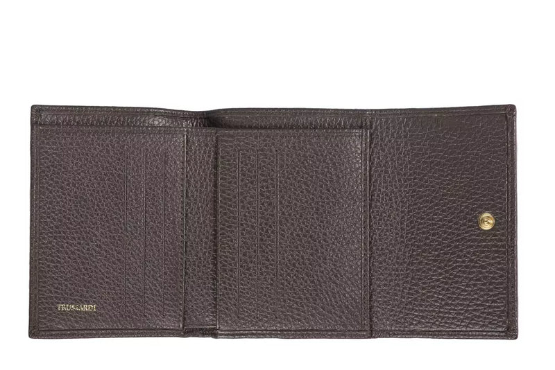 Brown Leather Women Wallet Trussardi