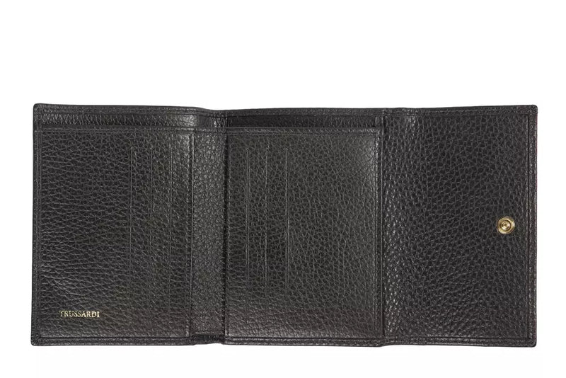 Black Leather Women Wallet Trussardi